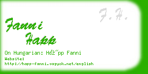 fanni happ business card
